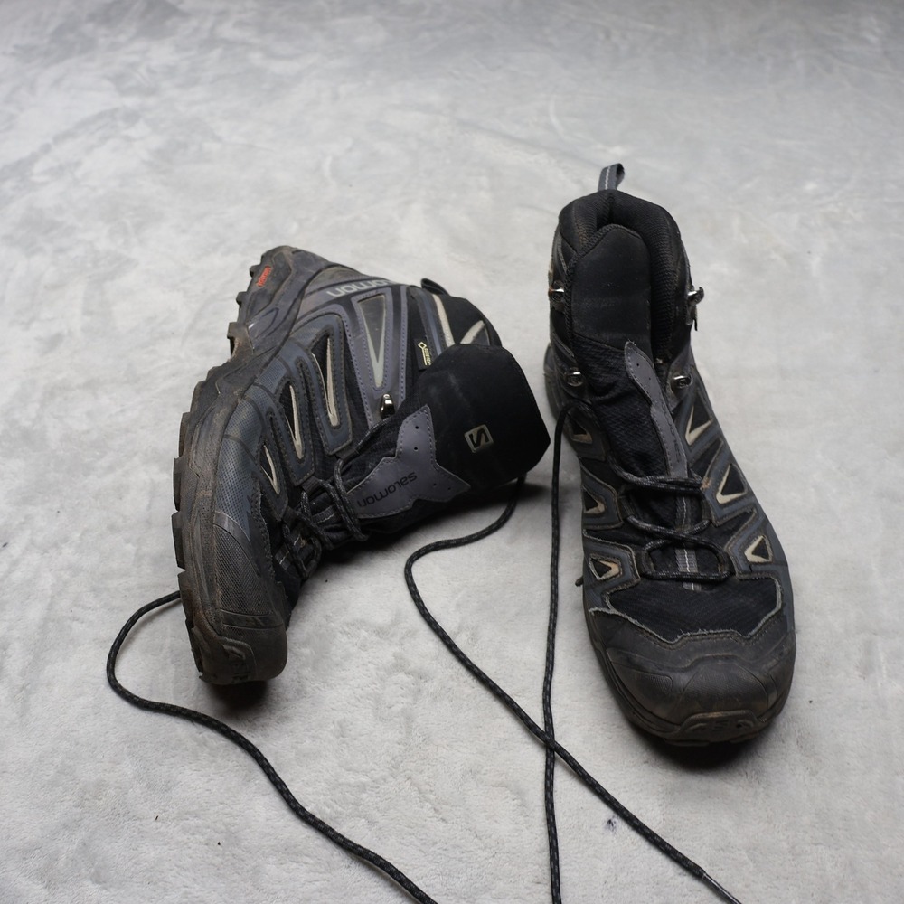 Salomon Mens 10 Hiking Boots Blue X Ultra 3 Mid GTX Gore-Tex‎ Waterproof Lace Up
